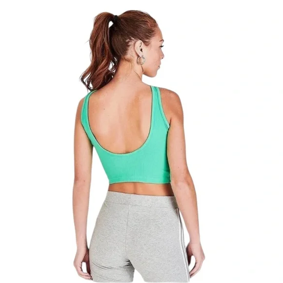 Adidas Originals Adicolor Essentials Rib Tank Top Green Women Small - Picture 4 of 9